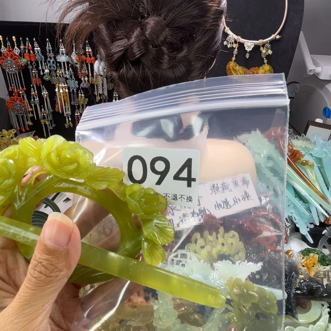 未镶嵌岫玉发饰简***乐