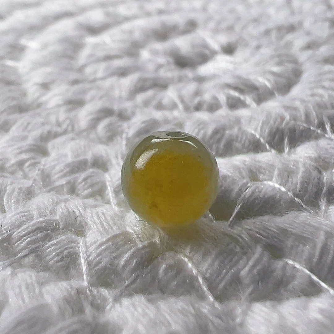 翡翠散珠翡翠冰飘黄翡平口珠6.7-6.0
