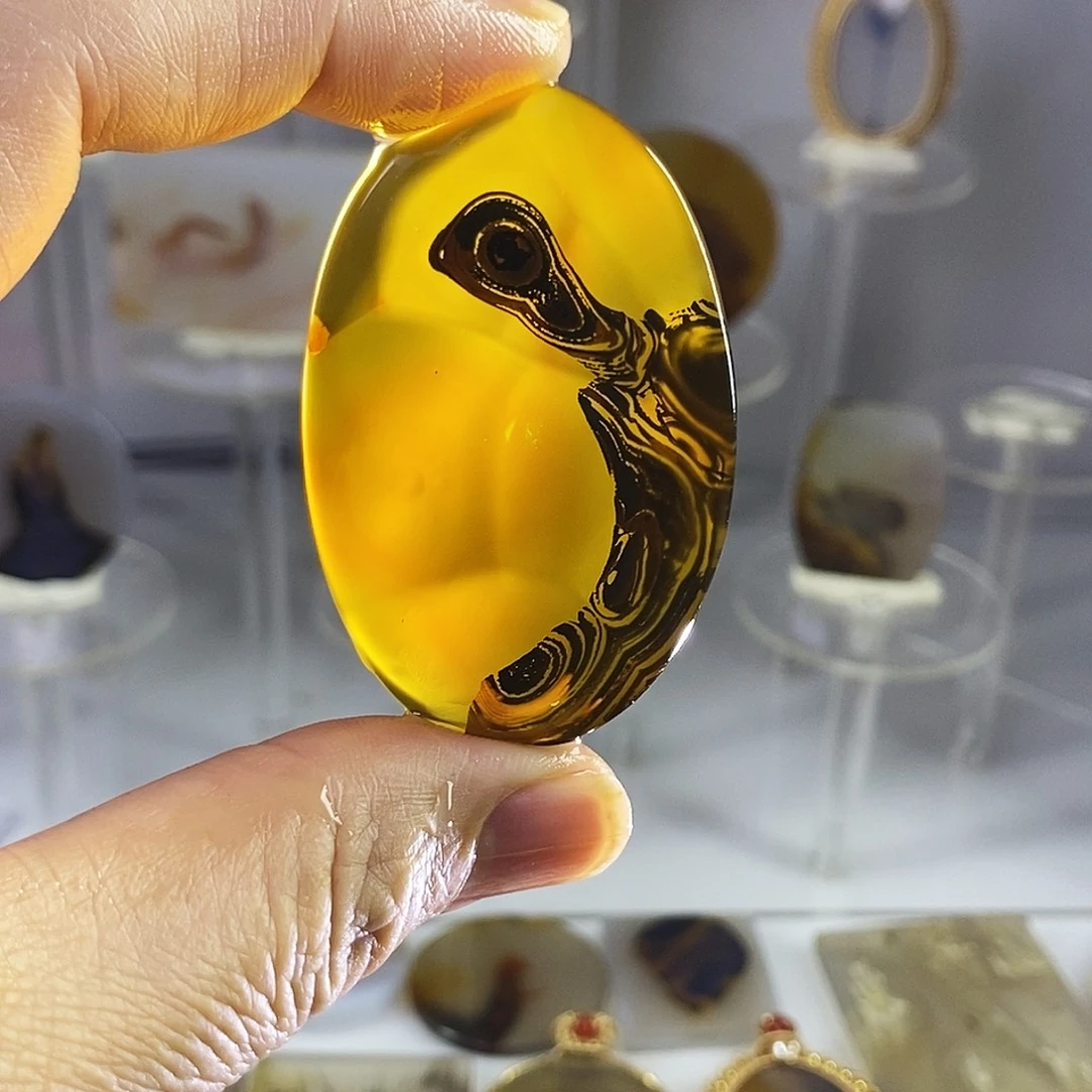 合成碳硅石非金属时尚图纹画面石饰品