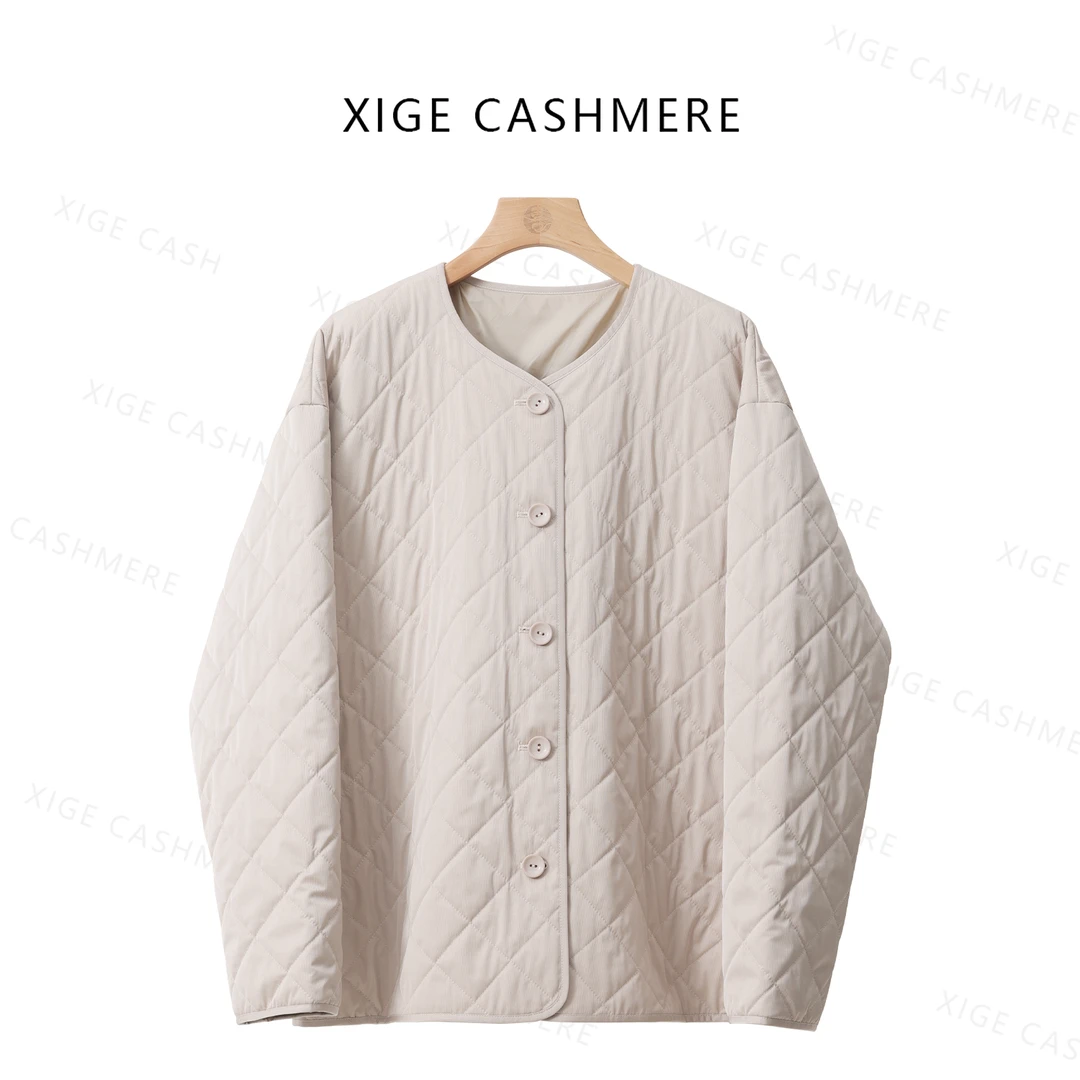 喜歌【羊绒服】圆领宽松休闲百搭女士秋冬外套 7775