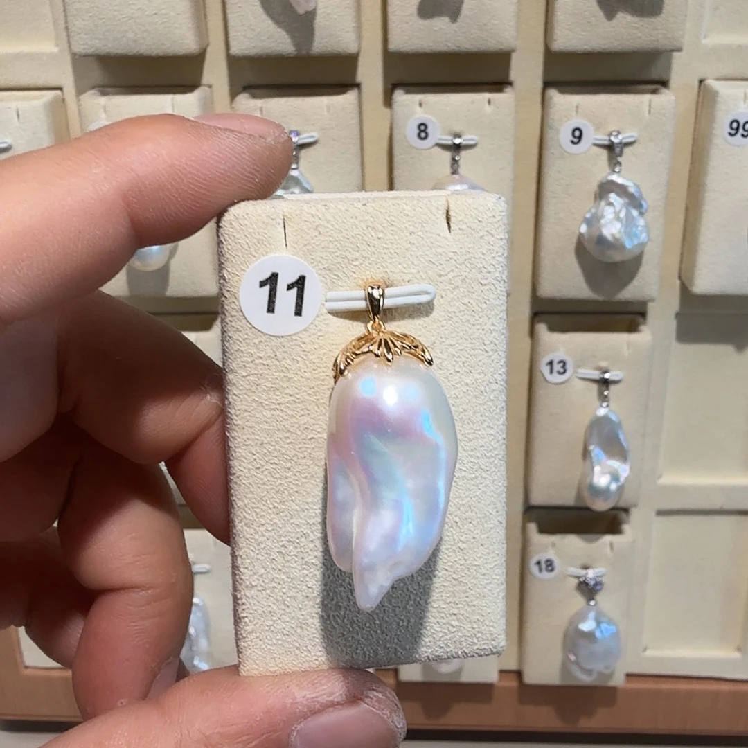 淡水珍珠银S925镶嵌颈饰