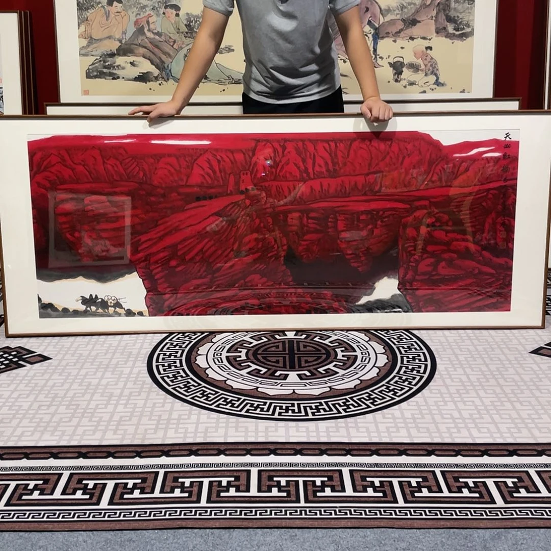 国画手绘作品带框