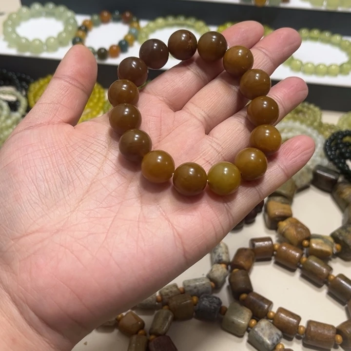 蛇纹石玉未镶嵌手链卡14