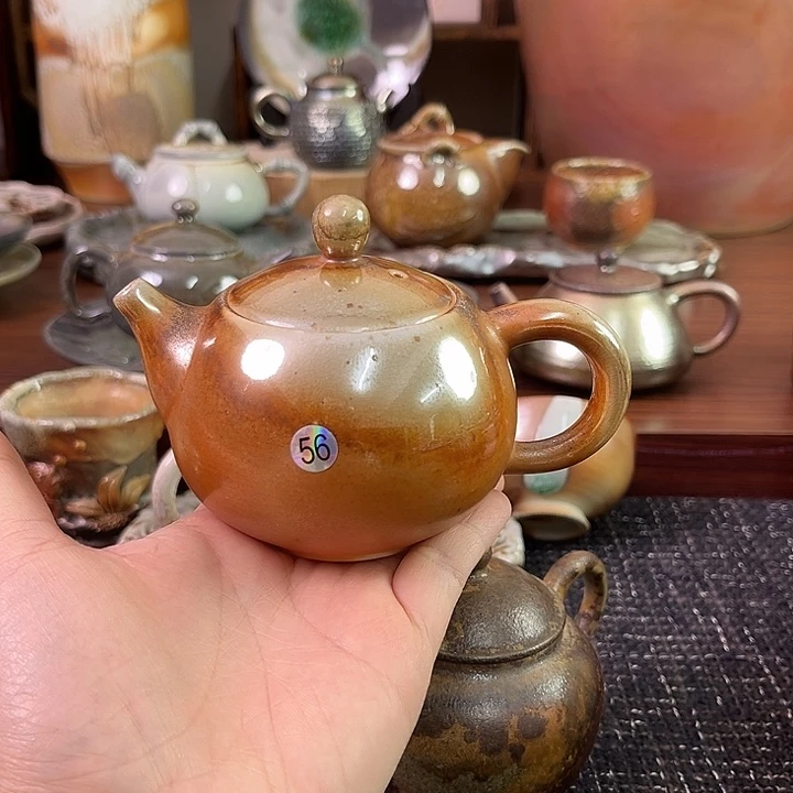 柴烧中白泥西施壶