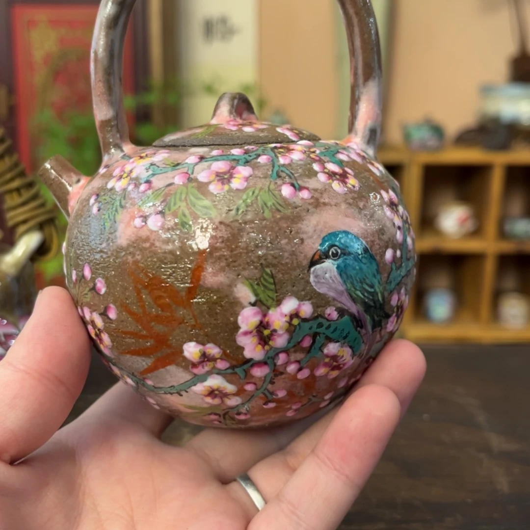 杯柴烧手工手绘陶瓷