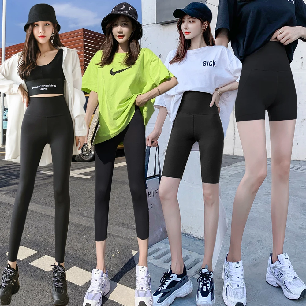 矮个子八分鲨鱼裤女外穿提臀芭比裤夏季薄款小个子五分打底裤子女