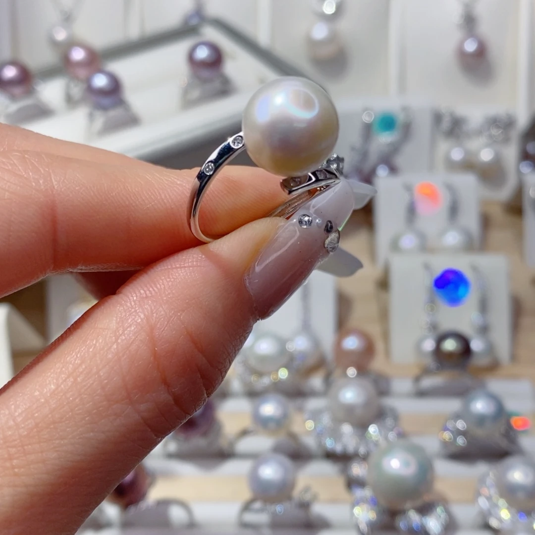 淡水珍珠戒指银S925镶嵌