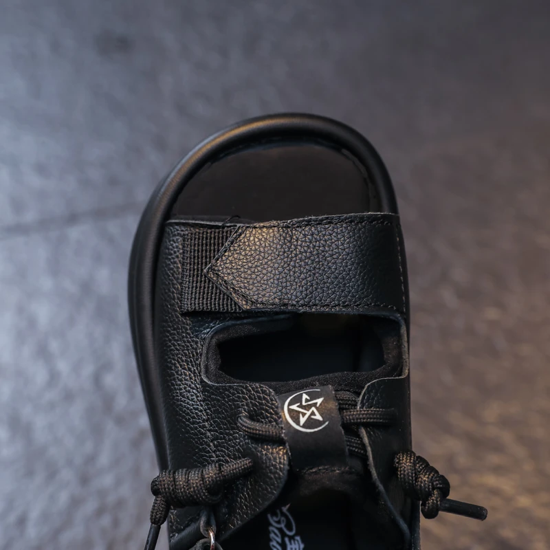 男童凉鞋真皮时尚休闲夏季防滑软底露趾凉鞋沙滩鞋童鞋凉拖鞋