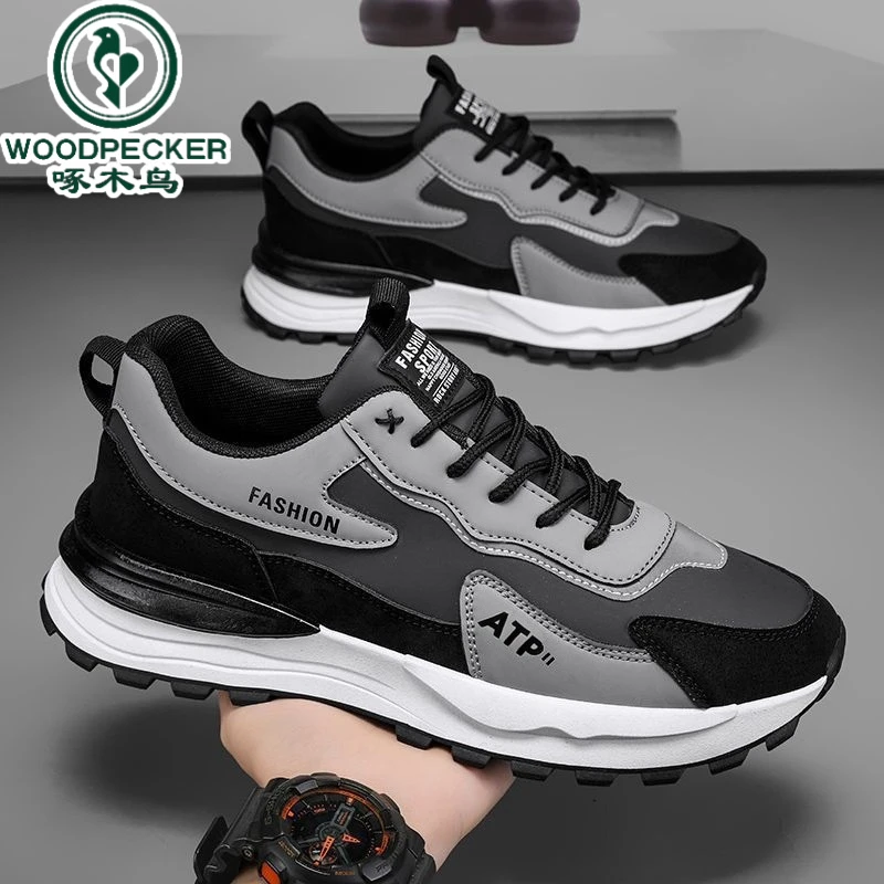 【正品】啄木鸟百搭男鞋运动鞋2025新款春季休闲鞋秋季休闲运动潮鞋