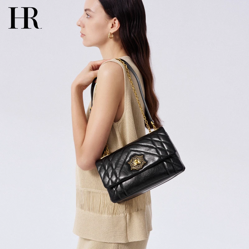 【大号】HR赫莲娜女包欧若风2025新款复古多袋菱格链条包气质单肩包