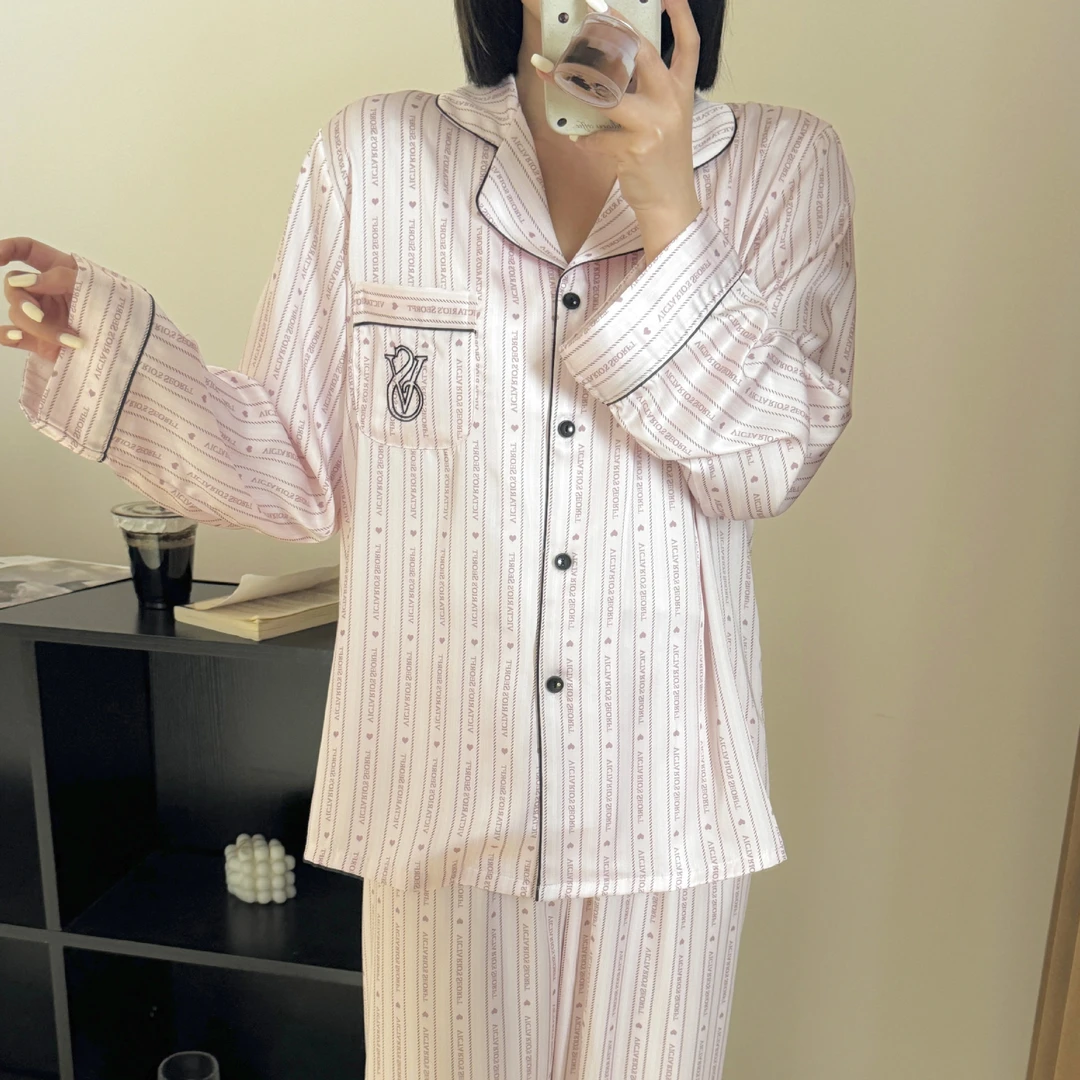 【际遇】2025新款羽毛奢华可外穿睡衣女长袖家居服套装高级冰丝新款