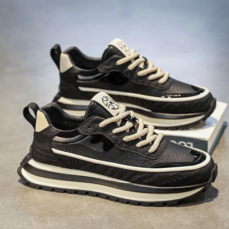 网红爆款男鞋2024冬季新款时尚休闲百搭高端潮牌老爹鞋增高鞋棉鞋