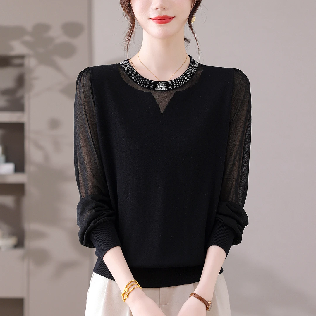 胖mm春秋大码女士毛衣遮肚子显瘦上衣2025早秋新款内搭针织打底衫