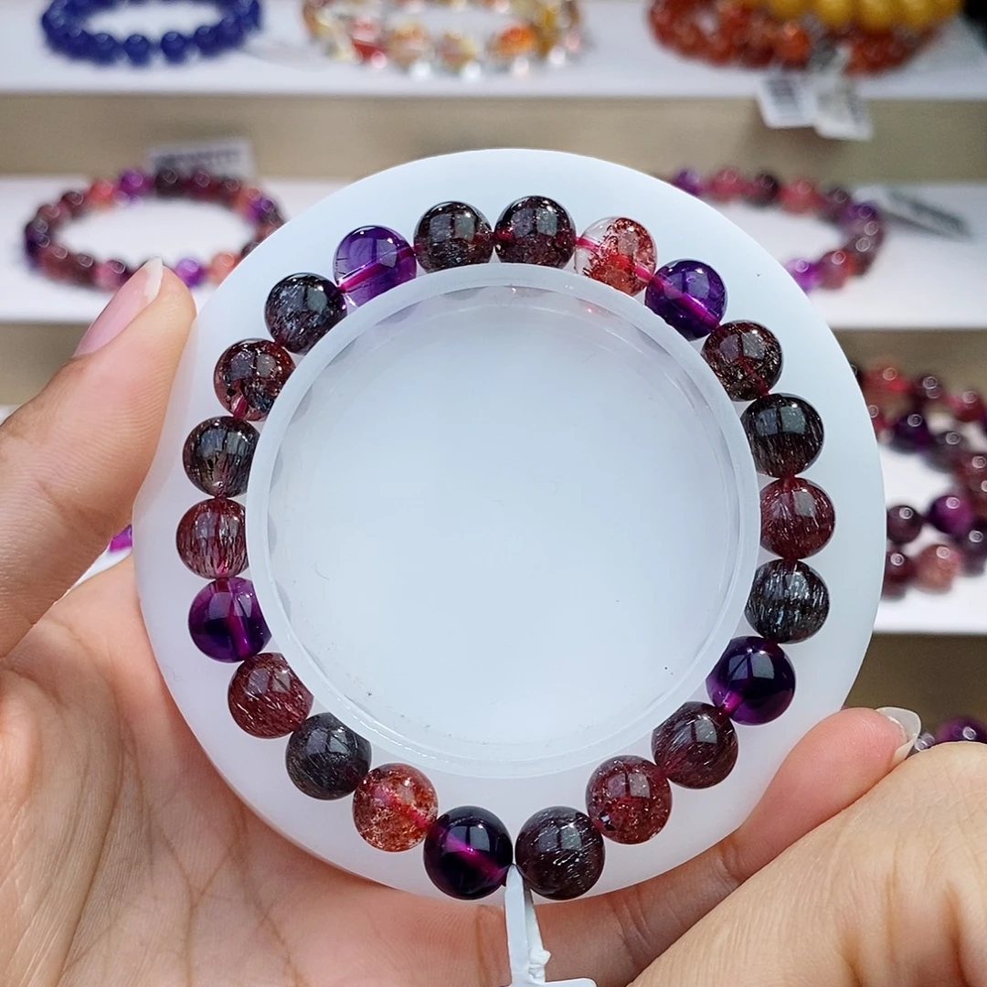 未镶嵌水晶手链黑加仑超七8+