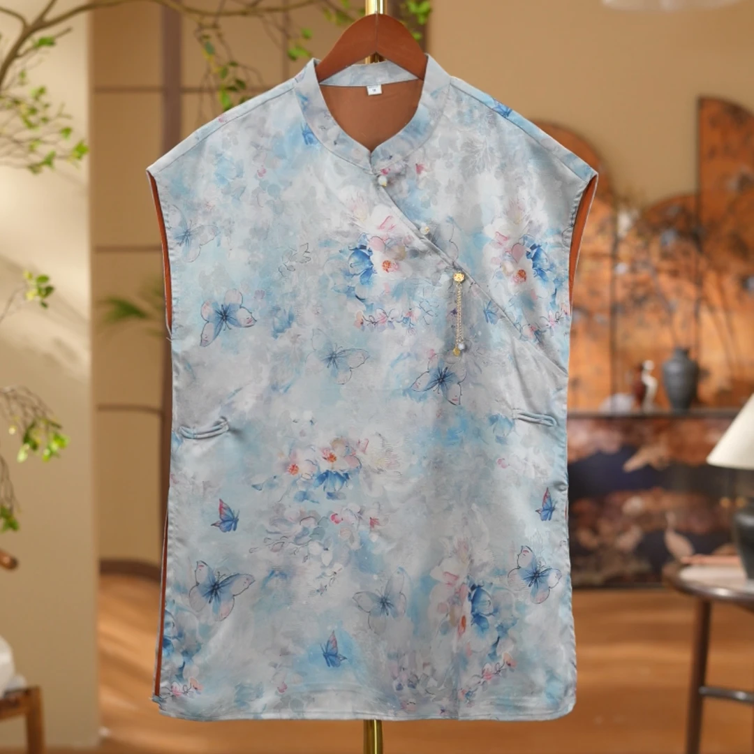 《洛井然-奥黛》2025新中式国风提花女士百搭上衣