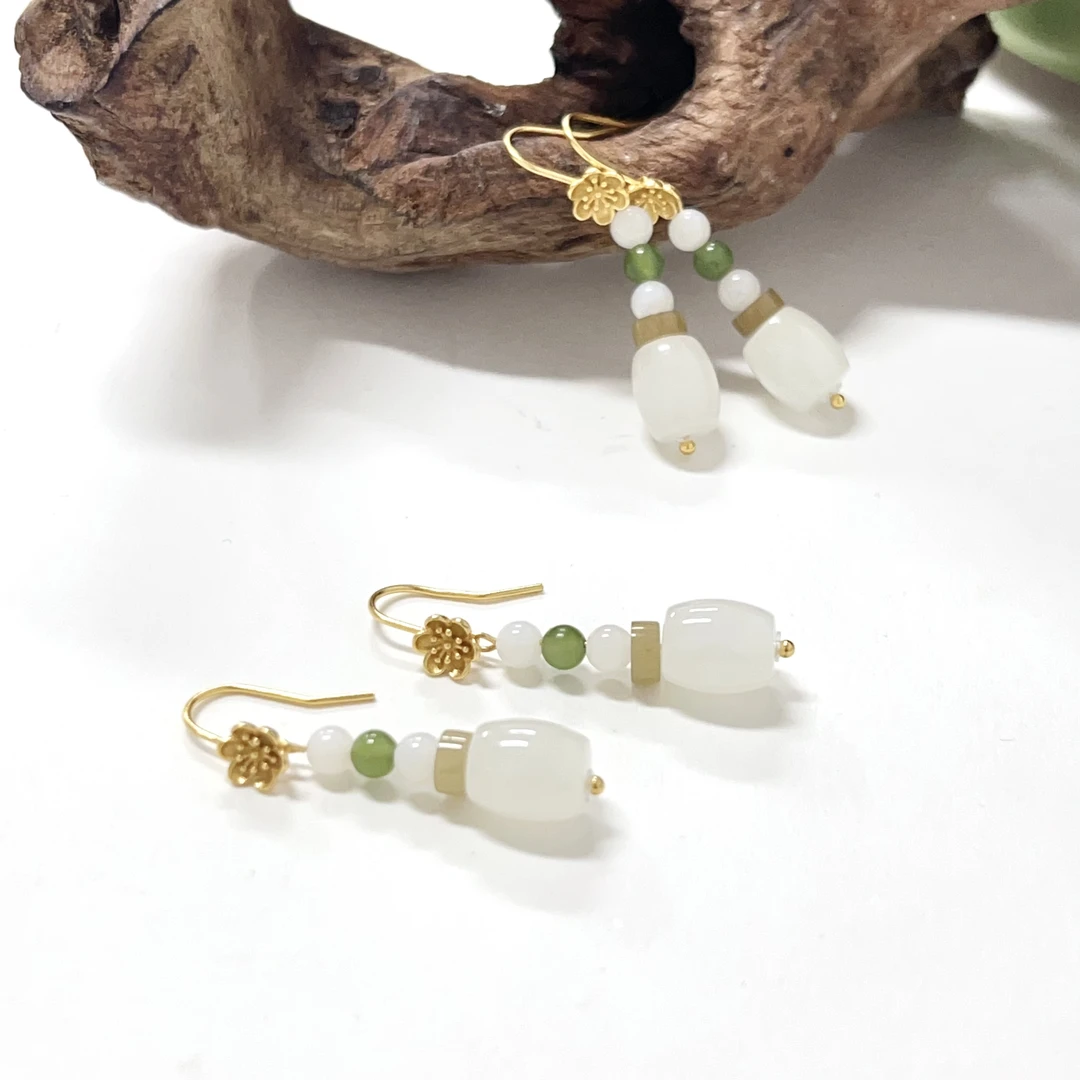 【小宝珠宝】22 T44562-和田玉DIY耳钩-多样性发一件-3.5-8mm