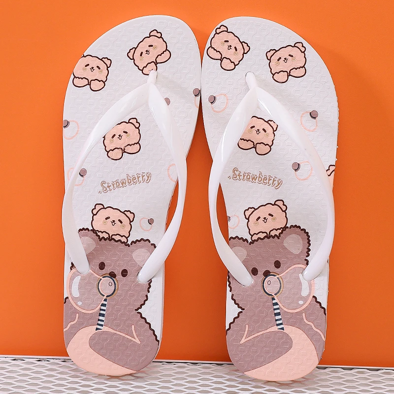 夏季休闲新款拖鞋女款防滑平底卡通舒适沙滩软底学生夹脚百搭可爱