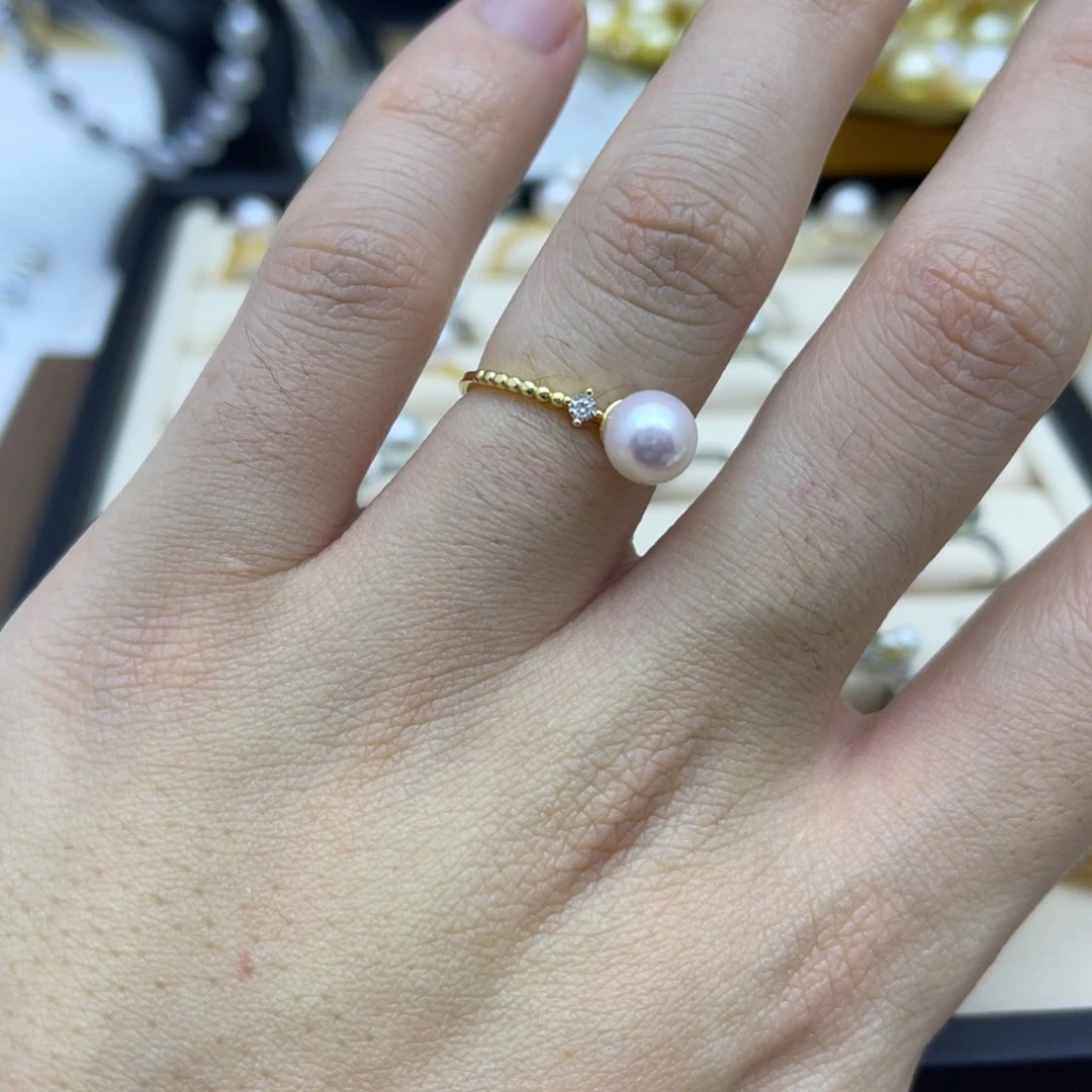 海水珍珠银S925镶嵌戒指
