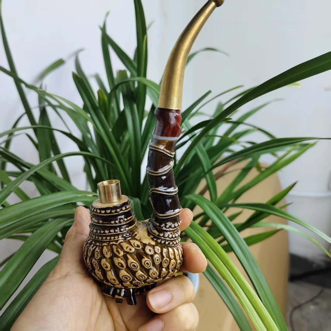 贵州民间实心竹雕刻大一体17公分左右三用火口