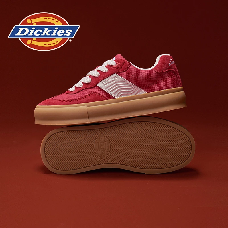 Dickies2025冬季厚底板鞋经典时尚休闲鞋小众红色德训鞋子情侣鞋