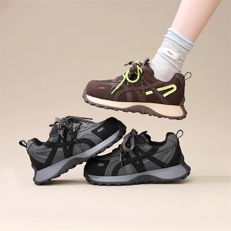 复古百搭阿甘德训鞋女2025秋季新款增高透气软底耐脏学院风运动鞋