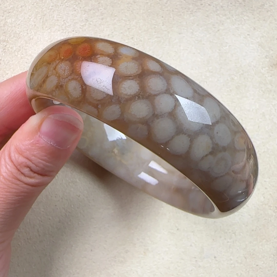 硅化玉未镶嵌手链56圈果冻雏菊