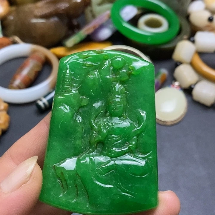 白玉菩提吊坠把件