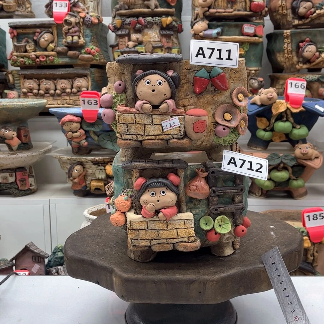 红陶冰**雪花盆711712瑕冰舞