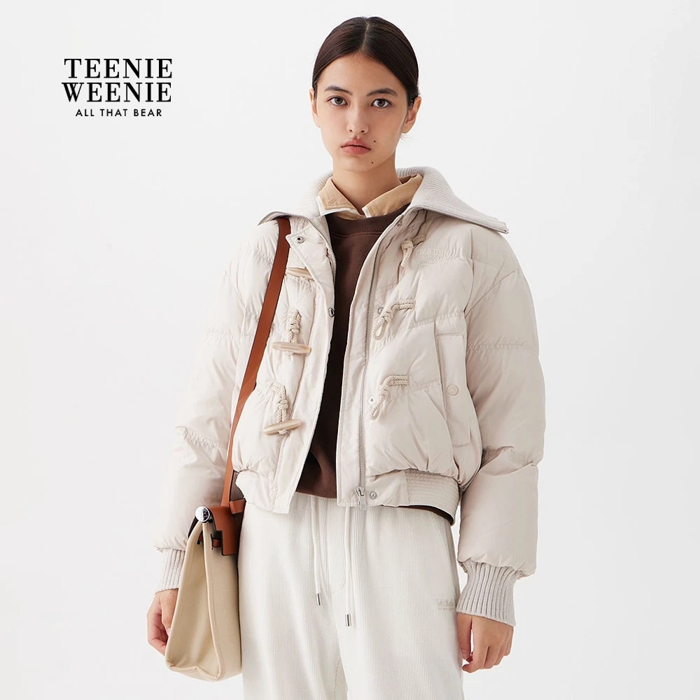 *TeenieWeenie小熊羽绒服25复古牛角扣大翻领保暖外套TTJD258TCBA
