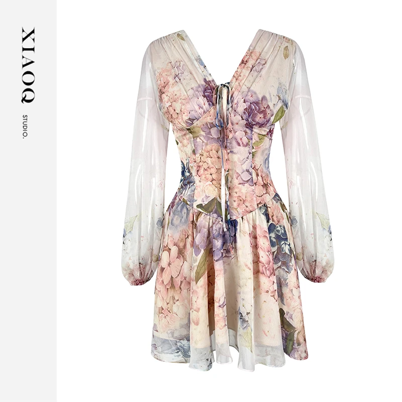 【小Q家】75889法式气质度假风收腰连衣裙