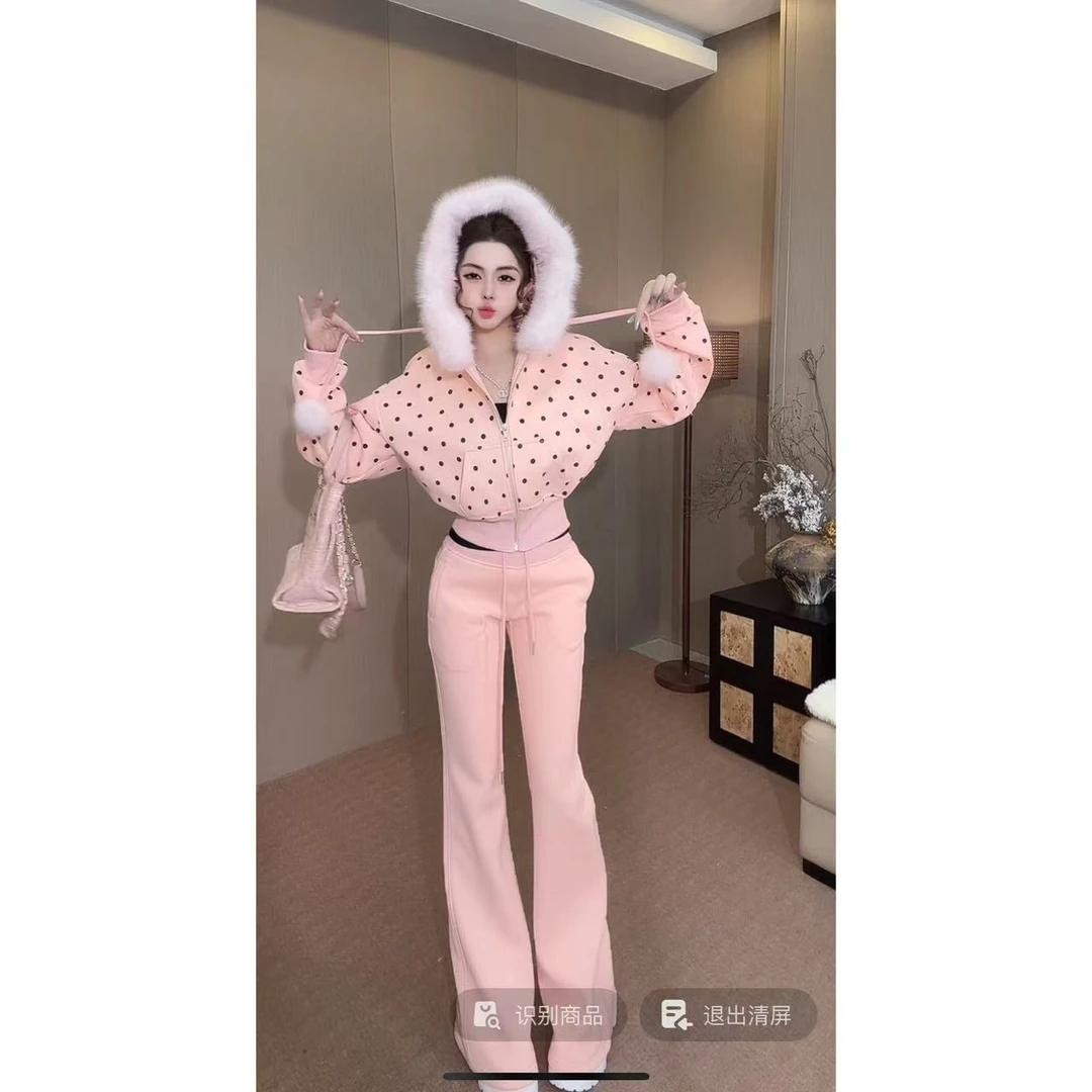 DACPAN-“波点遇上雪球”加绒套装  外套+长裤 2025/盼·YP499