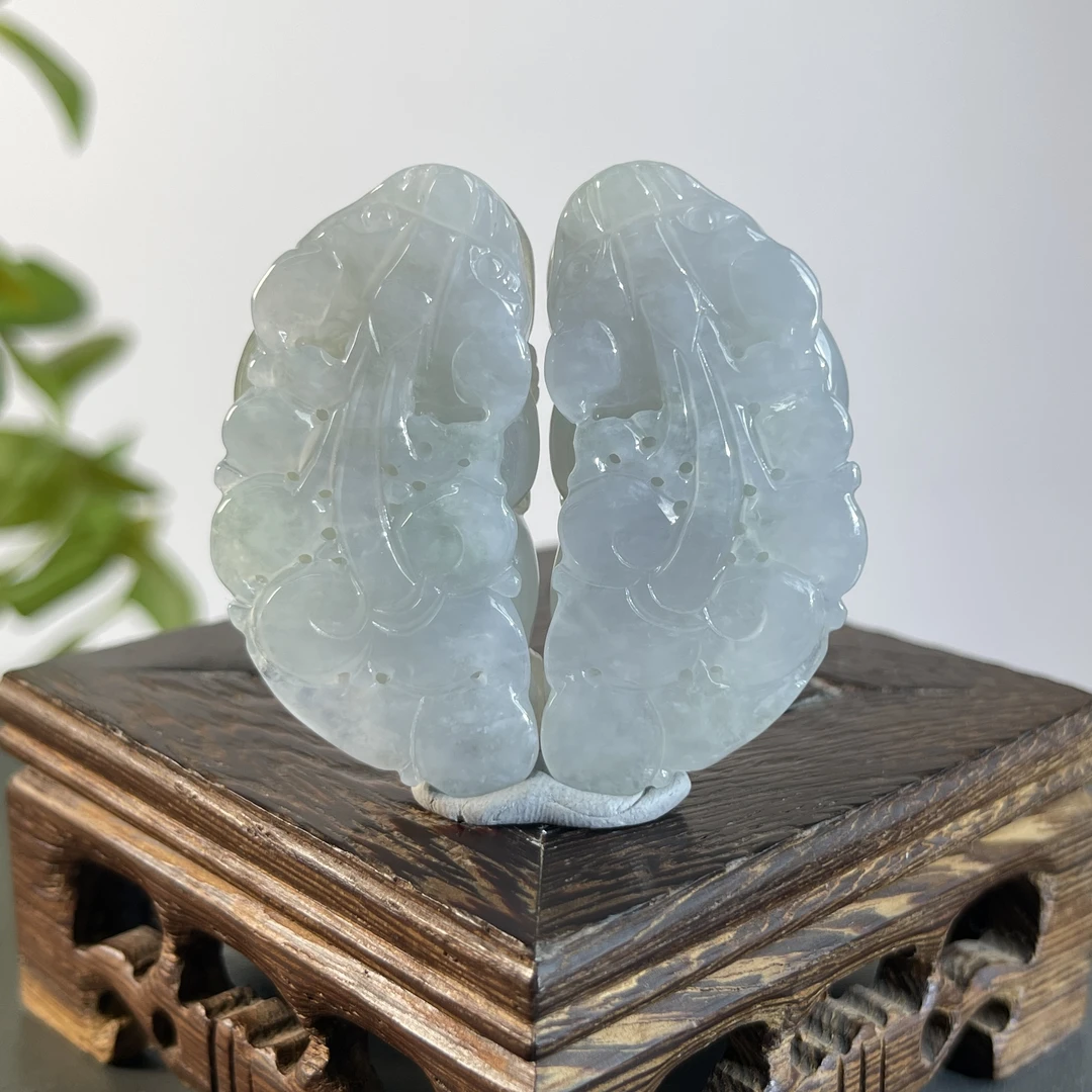 JTA07-52 天然翡翠缅甸A货 一对貔貅