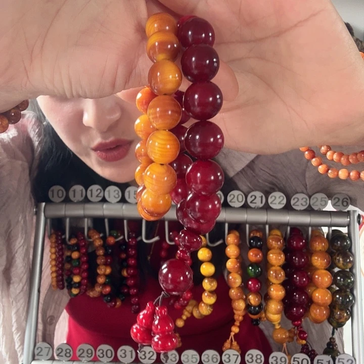 松木固化款琥珀木手串两条