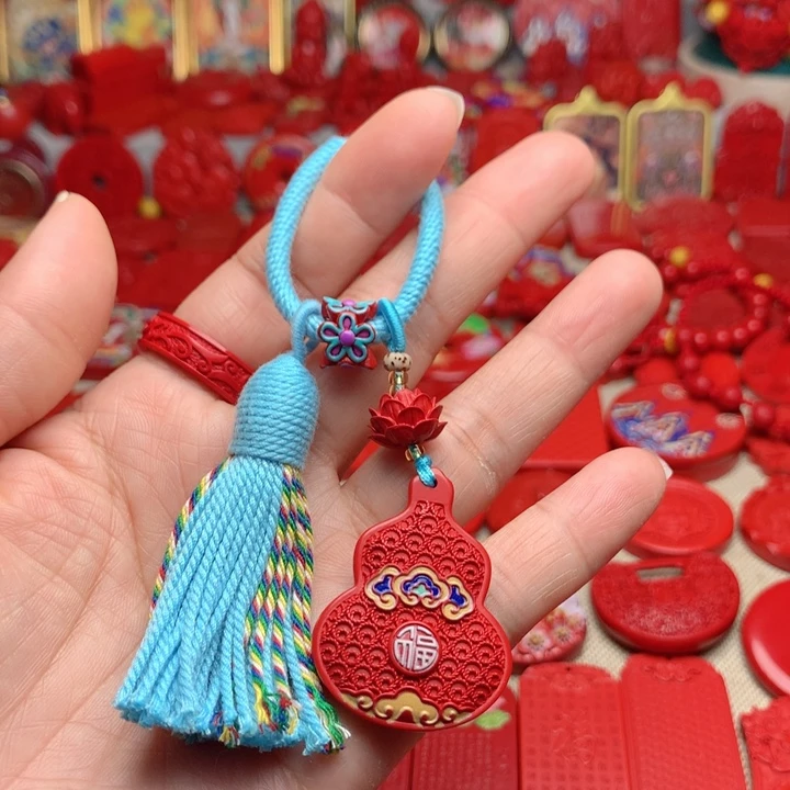 天然辰砂工艺品朱砂钥匙扣包包挂