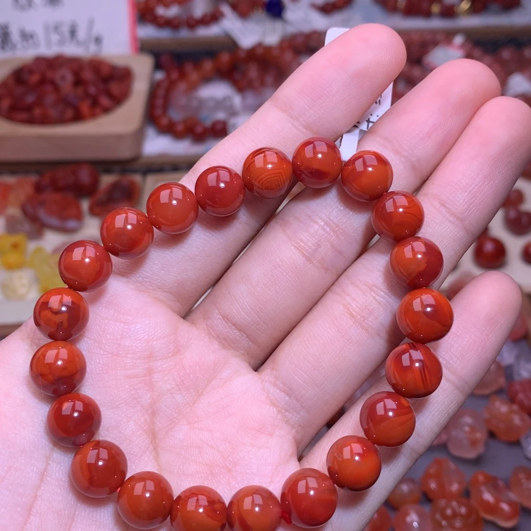 南红玛瑙未镶嵌珠宝半成品双色手串