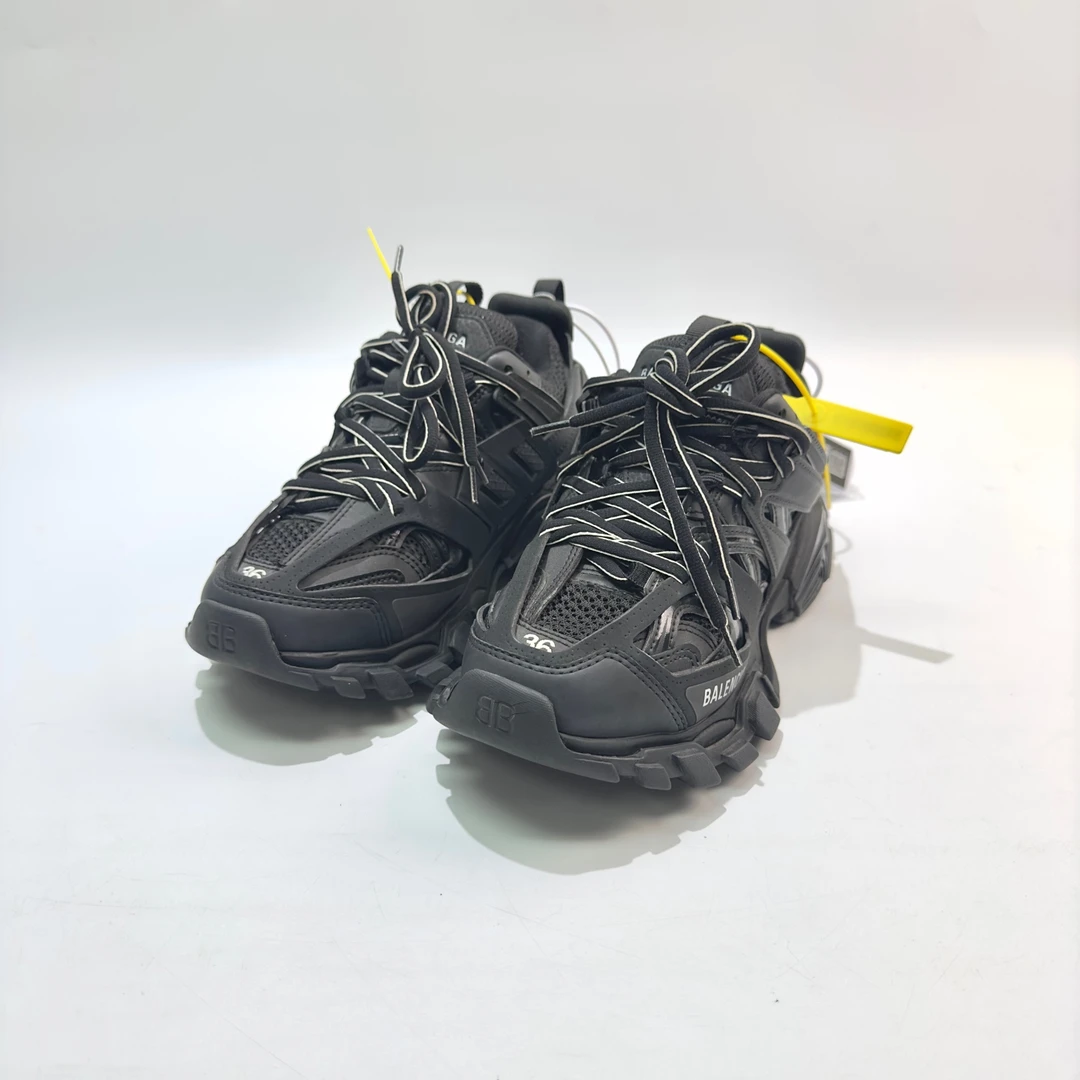 99新 Balenciaga/巴黎世家 36码 纯黑Track1.0老爹鞋 SY0335