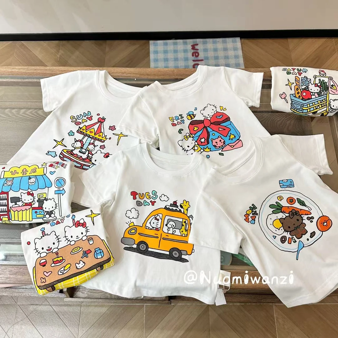 丸子十【Kitty星期tee~）周一到周日不重样KittyT恤（夏款）WZJ-23644