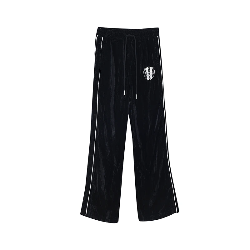 H1966-1黑色丝绒男士休闲长裤时尚潮流穿搭造型设计裤子