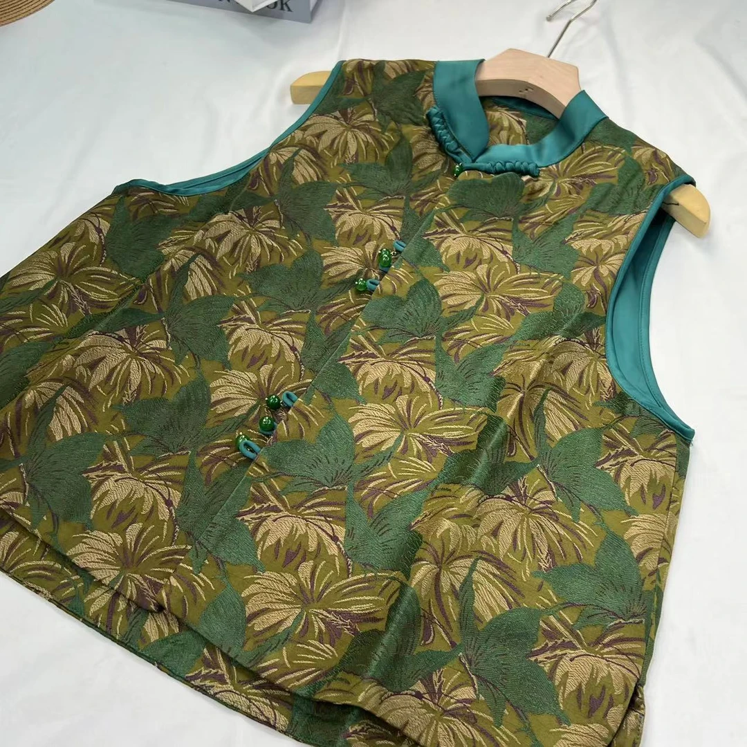 香云纱马甲-时笙 新中式盘扣复古刺绣