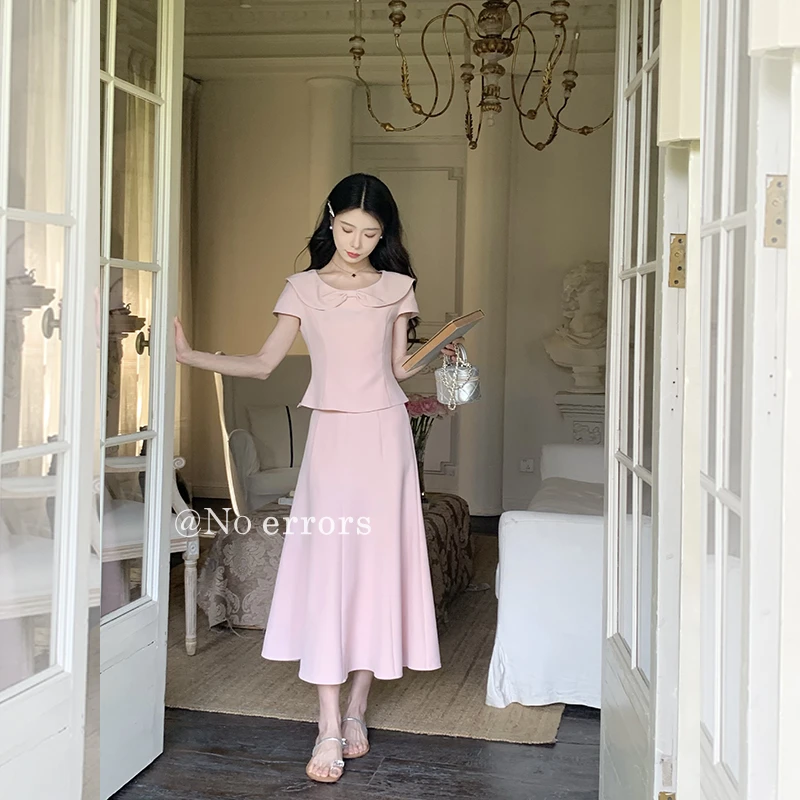 现货不出错No errors【公主日记】翻领粉色上衣鱼尾裙 B625A08107