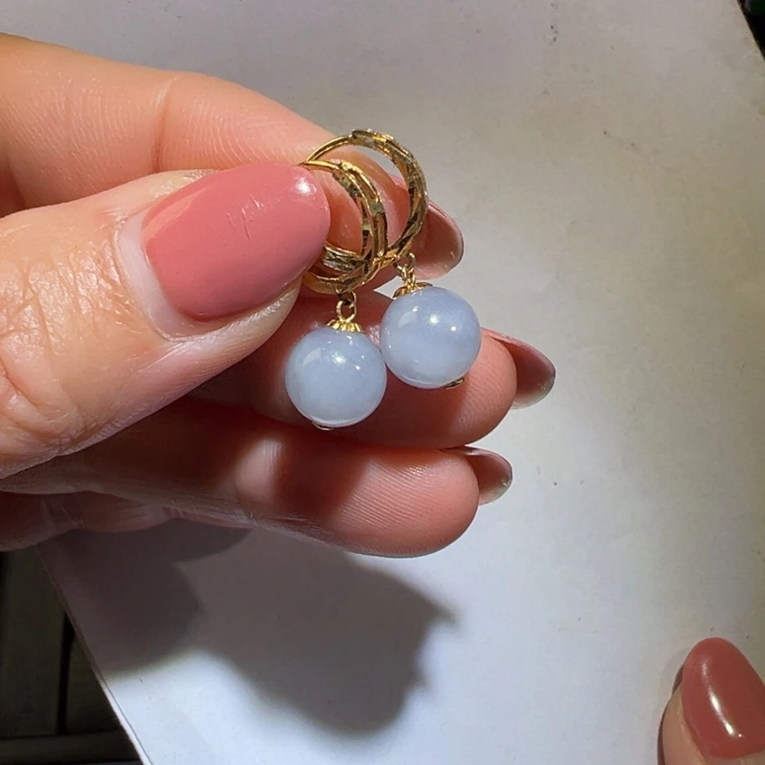 翡翠颈饰18K金镶嵌耳环