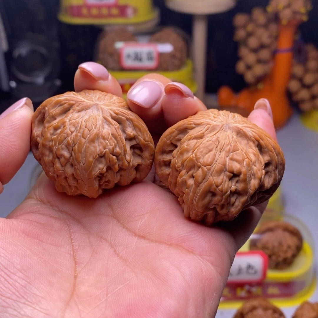 把件文玩核桃03红皮磨盘43尺全品