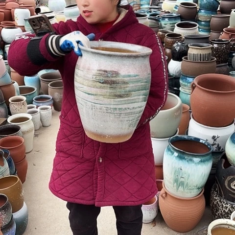 口25高31瑕疵盆子