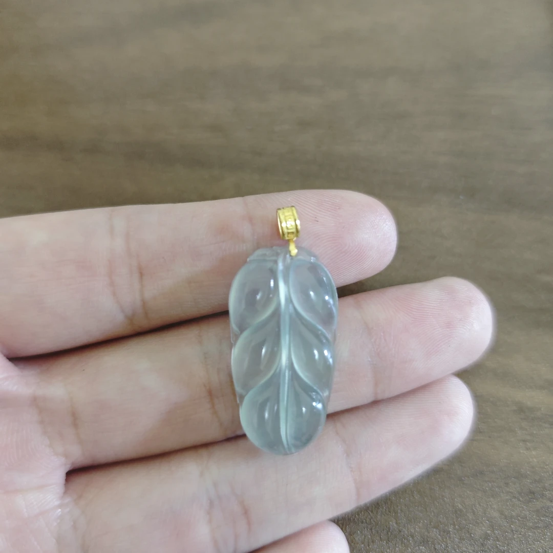 天然缅甸翡翠A货 树叶