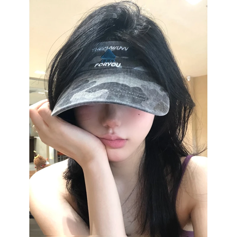 美式机能风迷彩空顶帽男女同款春夏户外街头复古鸭舌帽甜酷百搭潮