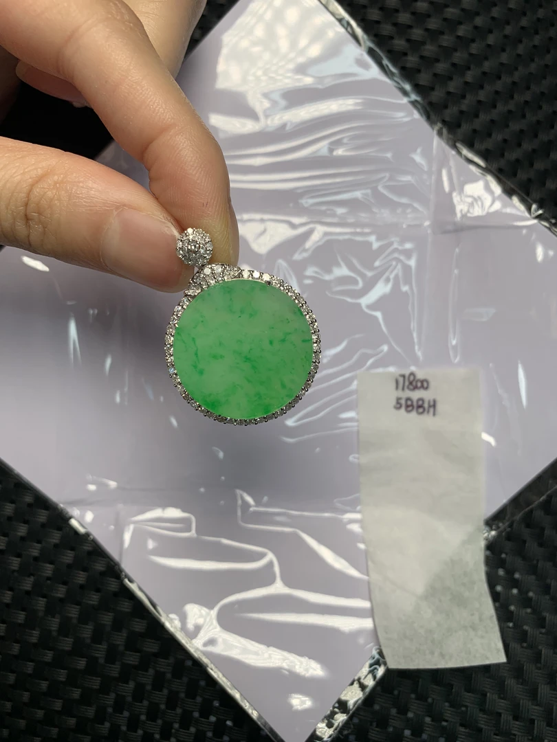 天然缅甸翡翠A货18K金镶嵌 5BBH