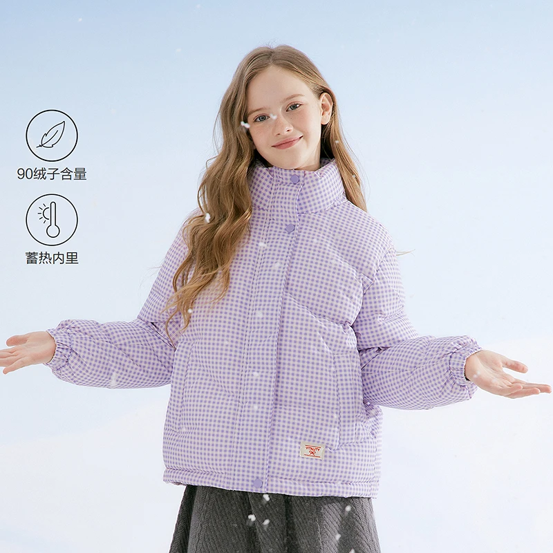 Deesha笛莎童装女童羽绒服冬季新款儿童短款立领加厚-7M2556401