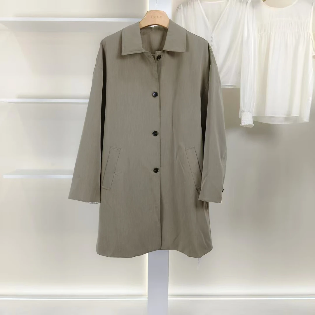 麦迪尚品【夕Y】50909238 简约时尚风衣外套春秋女装品牌折扣