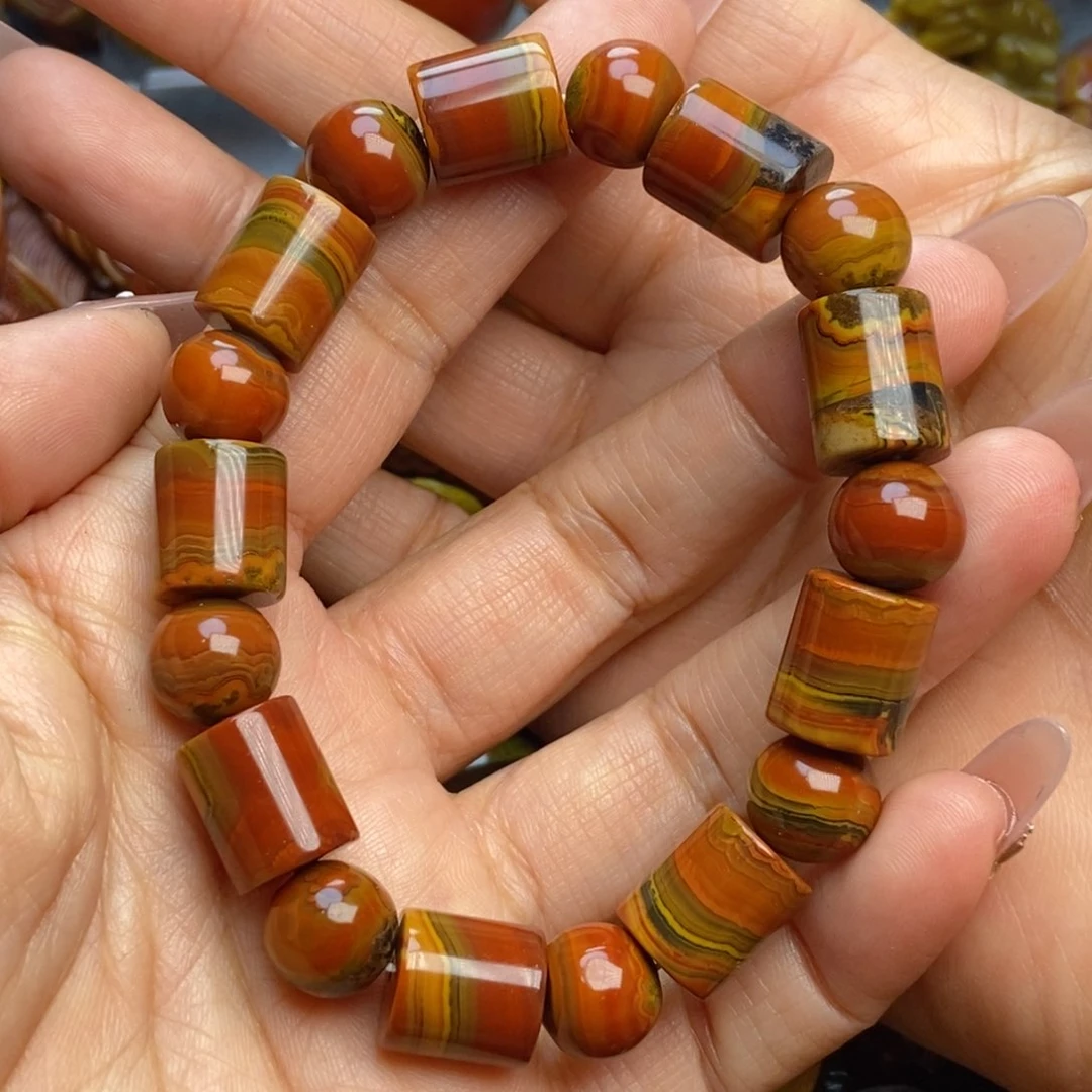 玛瑙/玉髓手链未镶嵌战国红