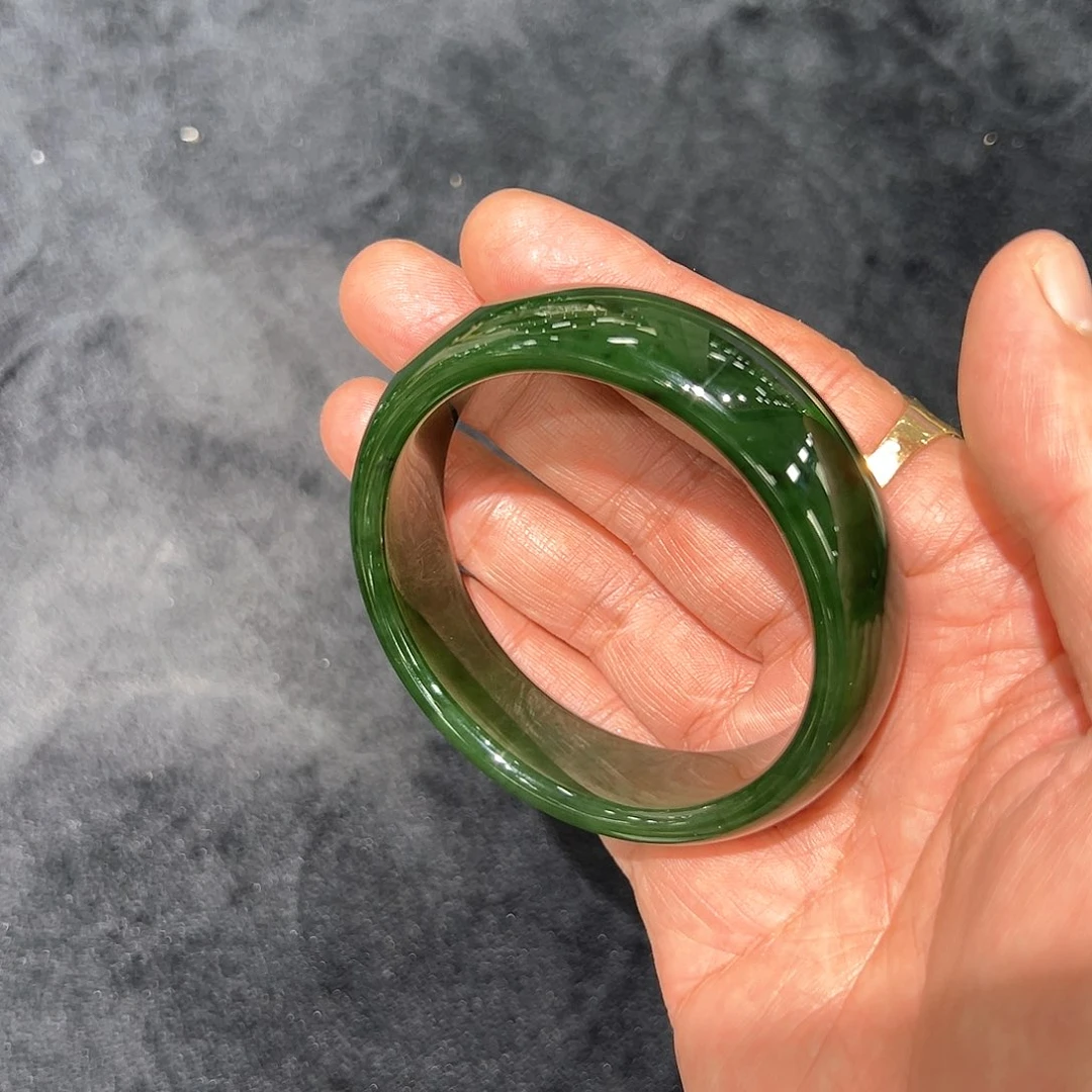 和田玉（碧玉）手镯未镶嵌老坑种7号矿正品碧玉好东西强烈推荐款